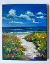 paintings on canvas original «Ocean coast”,10x 8, oil on canvas