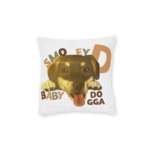 Smokey D Baby Dogga Whimsical Pet-Themed Square Pillow, Dog Lover Cushion, Decor