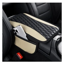 IHOTDER Patchwork Leather Center Console Covers for Cars,Upgraded Arm Rest C...