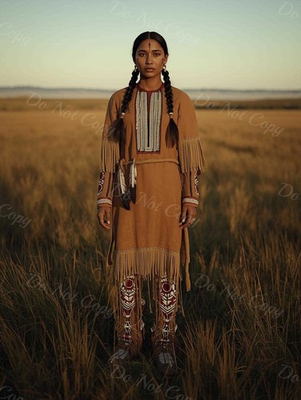 #ad Photo A4 Lakota Sioux – femme en tenue traditionnelle sur prairie – 1211 EUR 5.99