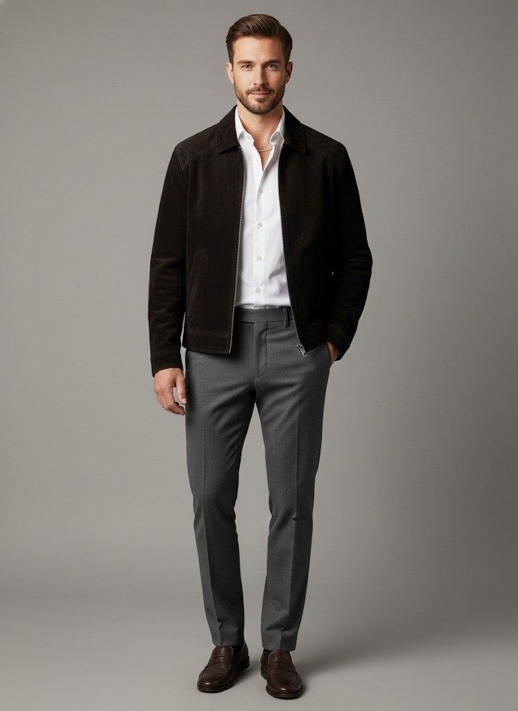 Brad Pitt F1 2025 - Black Suede Leather Jacket for Men image 6
