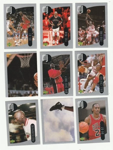 1998-99 UPPER DECK BASKETBALL LOT OF 9 DIFF. MICHAEL JORDAN STICKERS, MINT LOT 1