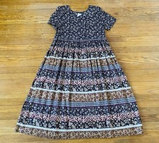 VINTAGE MOLLY MALLOY SHORT SLEEVE BOHO GRUNGE FLORAL MAXI DRESS SIZE MEDIUM