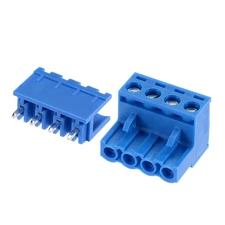 PCB Mount Screw Terminal Block 5.08mm Pitch 4 Pin 15A Straight Plug-in 5Set