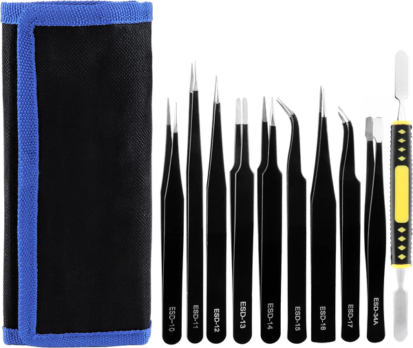 10 StüCk Pinzetten Set, PräZisions Antistatisch Edelstahl ESD Pinzetten Set-image