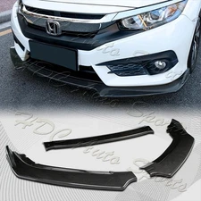 For 2016-2021 Honda Civic Carbon Style Front Bumper Body Kit Spoiler Lip 3PCS