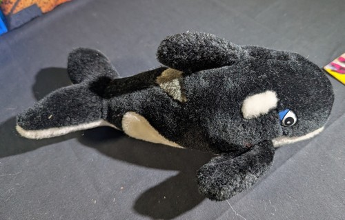 Vintage Sea World Shamu Plush 14” Orca Killer Whale Stuffed Animal Doll - Picture 3 of 7