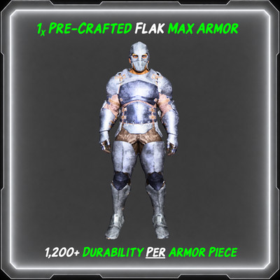 ARK-Survival-Ascended-Metal-Max-Armor-1.2K-Dura-Flak-Set-PvE-Official-BusyBee
