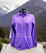 Hind Women's Activewear Athletic Jacket Purple Hooded Long Sleeve Small Zip Up