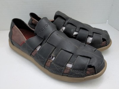 CROCS Santa Cruz Leather Fisherman Sandals Men\'s Size 9 Black Crocs Men main image 3