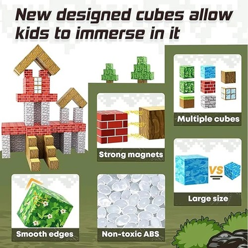 142PCS Magnetic Building Blocks Set Magnet Educational Christmas Children Gifts - Picture 2 of 20
