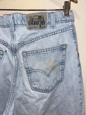 VTG 90s Levis Silver Tab Baggy Jeans Distressed Thrashed Stained