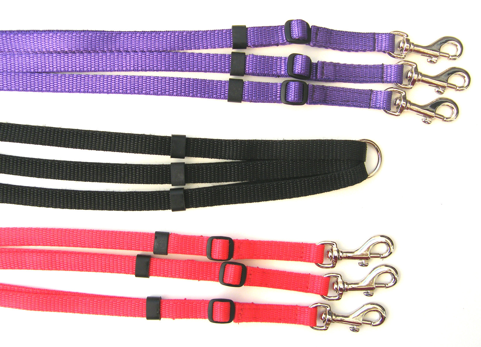Divisore Guinzaglio per Cani Deluxe 3 Vie Regolabile 13mm Forte Tessitura in Vari Colori foto 4