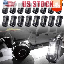 16X LED Rock Lights White Underbody Trail Rig Glow Lamp Offroad ATV Pickup Truck