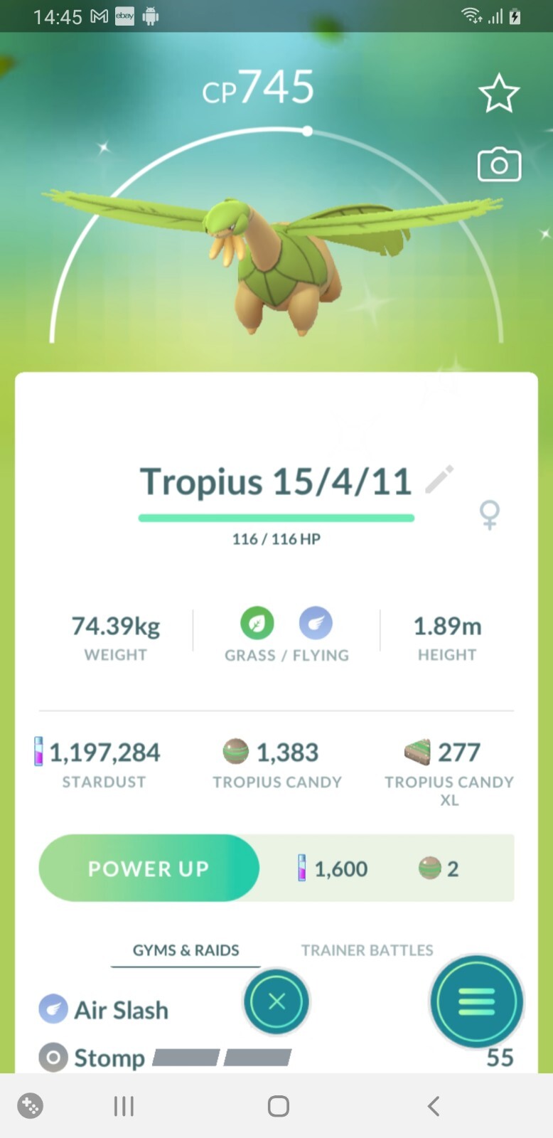 Shiny Tropius in Pokemon Go for Registered or Ultra Friends