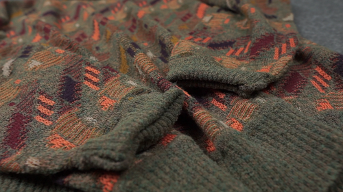 Vintage St Croix Sweater 90s Medium Colorful Geometric Knit Biggie Cosby Coogi - Video 1 of 1