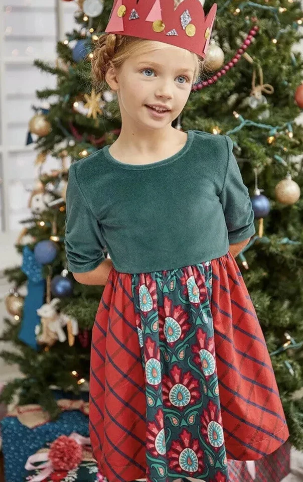 Matilda Jane в духе платье размер 6 девочек Рождество зеленый бархат красный новый - Изображение 2 из 3