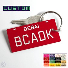 Custom Mini License Plate Keychains - Personalized Engraved - Car Keys Fob Label