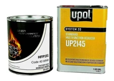 White Base Coat Paint GM WA8554 HIGH TECK HFP151 & Medium Reducer