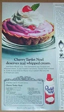 1971 advertising - Reddi-wip whipped cream - Cherry Tart Noel recipe PRINT AD