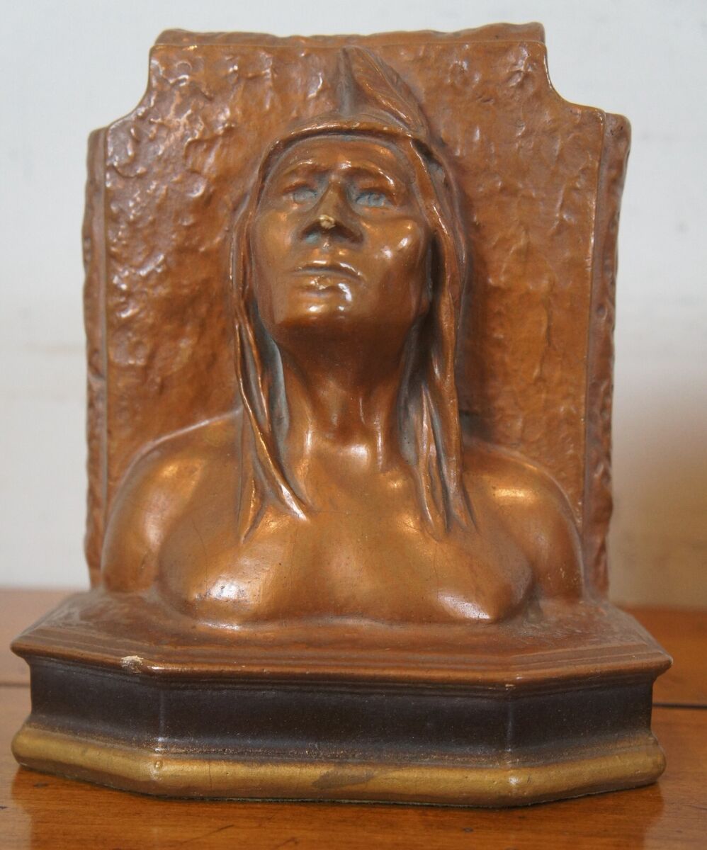 Vintage Mid Century Native American Chalkware Head Bust Vintage Mid Century Native American Chalkware Head Bust
