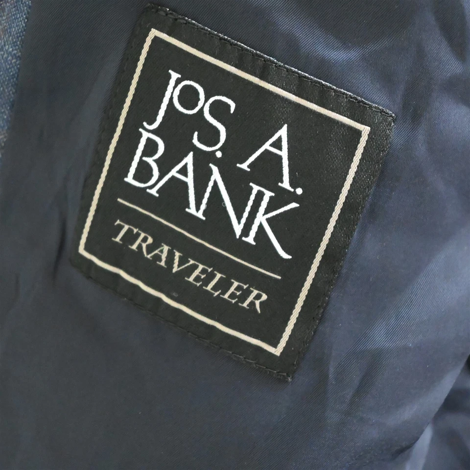 Blazer Traje Chaqueta Abrigo Jos A Bank 44S Azul a Cuadros 100% Lana Para Hombre Foto 4 de 4