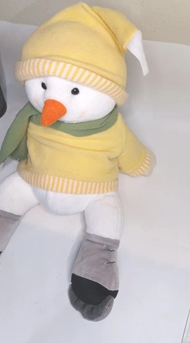 Russ Berrie HTF! Melton Snowman On Skates Stuffed Plush 14" - Picture 4 of 8