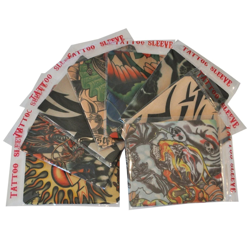 DEVILS NEEDLE Fake Tattoo Sleeve Cloth Arm Design Temporary Fancy Dress Halloween XMAS GIFT