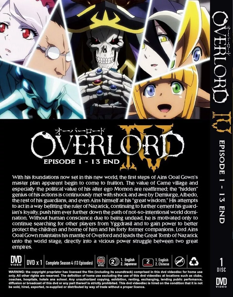 ANIME DVD Overlord Season 1-4 (1-52End+2 Movie) ENGLISH DUBBED