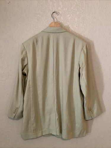 Express Blazer Mens XL 48 Beige Linen Blend Suit Jacket Unstructured - Picture 2 of 20
