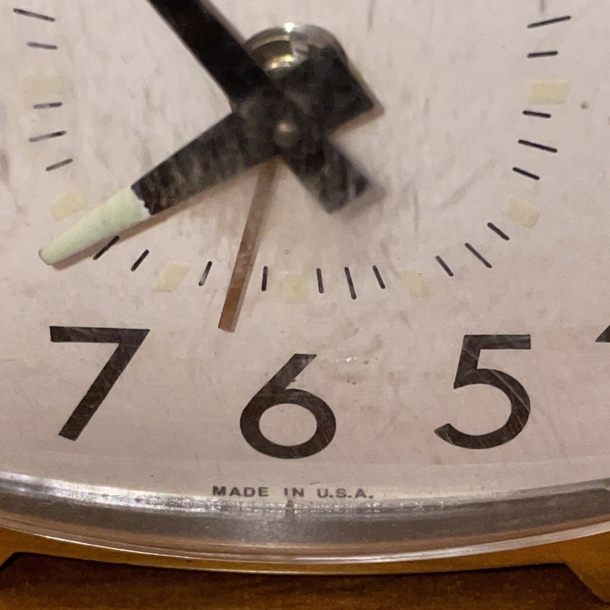 Vintage Westclox Alarm Clock Made in USA Faux Wood Luminous 3.25