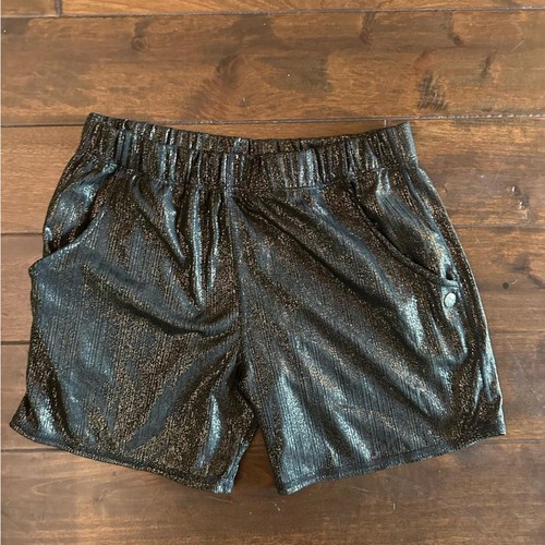 Gigo XL men’s black and gold shimmery stretchy shorts – great for Circuit party