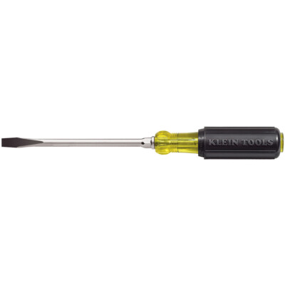 Klein Tools 602-8 3/8'' Keystone-Tip Screwdriver with 8'' Heavy-Duty Round-Shank