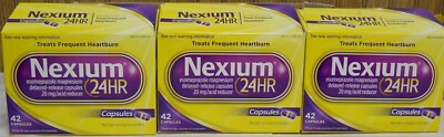 Nexium 24 Hour Capsules Treats Frequent Heartburn 3X42= Capsules Expires 01/2028