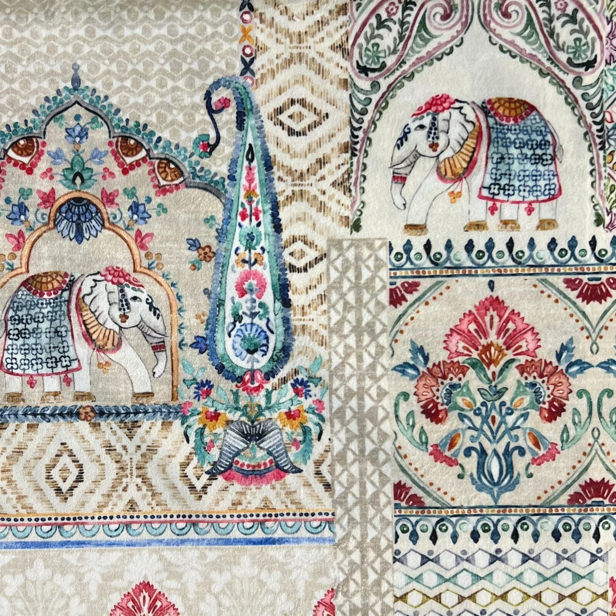 Antique Mughal Paisley Fabric, 140cm Wide, Upholstery Window Craft, Sold by Yard