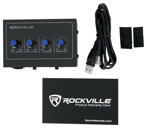 Rockville ROCK-U MINI 2x2 Home Studio USB Computer Recording Interface + Mic - Picture 8 of 12