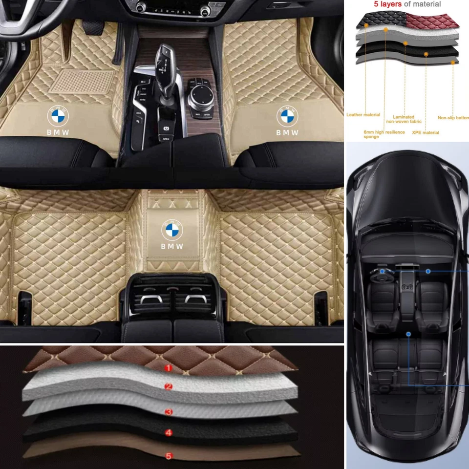 Alfombrillas impermeables para coche BMW 1 2 3 4 5 6 7 8 Series GT X1 X2 X3 X4 X5 X6 X7 Foto 2 de 4