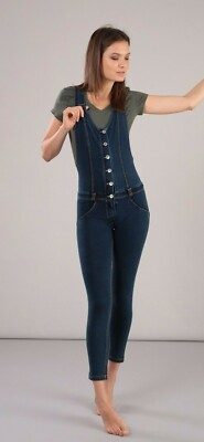 NEW FREDDY WR.UP WRUP16C002 SALOPETTE TUTA JEANS SKINNY BRETELLE PUSH UP |  eBay