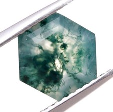 Natural Moss Agate Faceted Cut Hexagon Shape 8X8mm Loose Gemstone 1.75 Ct.
