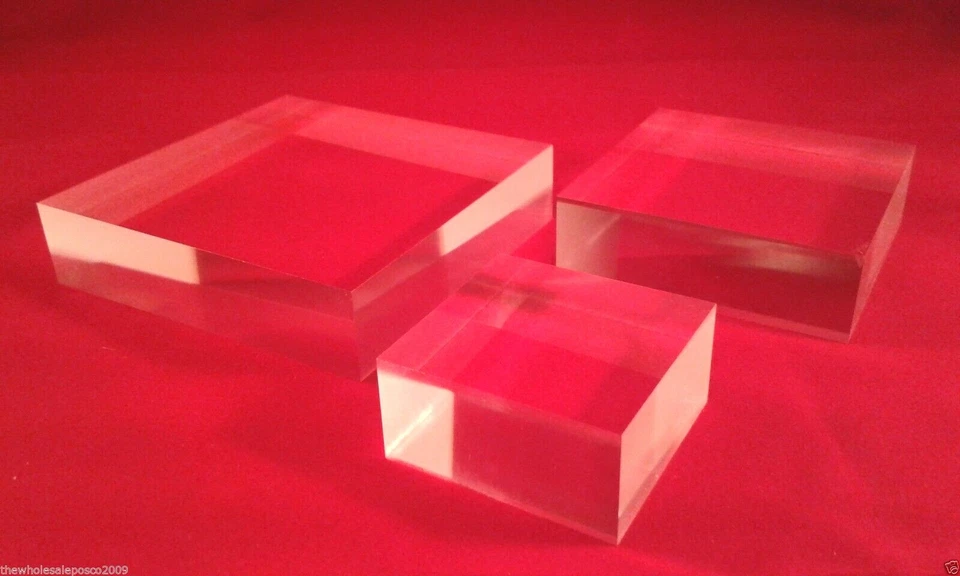 Display Block Jewelry Stand Acrylic Perspex Retail For Window Cabinet Displays