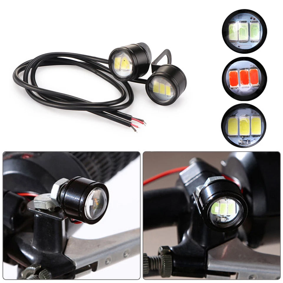 Pair Motorcycle Super Bright Driving Light Eagle Eye LED Headlight DRL Fog Lamp - Imagem 2 de 4