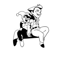 Vinyl Decal Truck Car Sticker - DC Comics Batman Chibi Joker  Harley Quinn