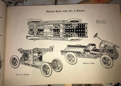 Erector Set Manual Antique Toy Instructions 1933 Stapled Antique Original 1929 - Picture 9 of 12