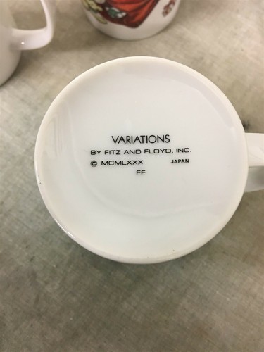 Set of 6 Fitz & Floyd Variations Santas Coffee Cups 1980 - Picture 3 of 3