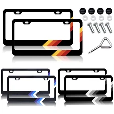 2x For Toyota Tacoma Cab Accessory Retro Color Metal License Plate Frame Covers