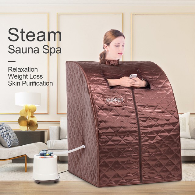2l Full Body Home Steam Sauna Spa Loss Weight Indoor Therapy Detox Red Portable
