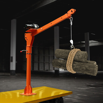 1100 LB Truck-Mounted Crane Hoist w/ 12v Electric Winch Pickup Truck Jib Cranes