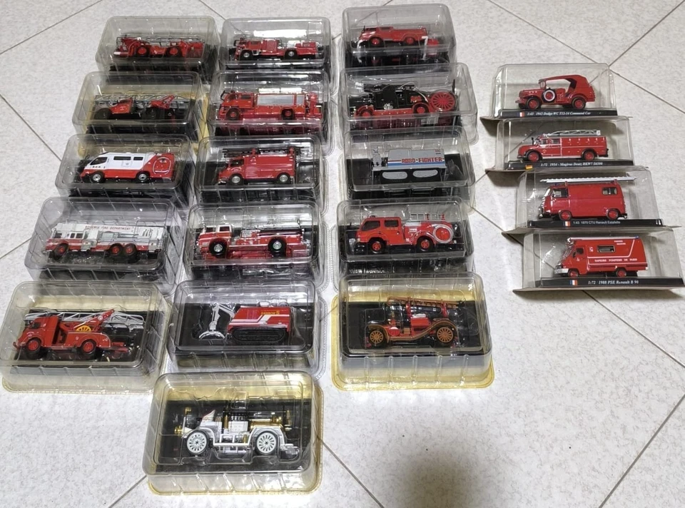 20 Modellini Camion Pompieri Edizione Del Prado - Immagine 2 di 4