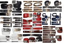 Comfort Slide Click Leather Automatic Belt Men's Buckle Lock Dress Jeans BN 50"