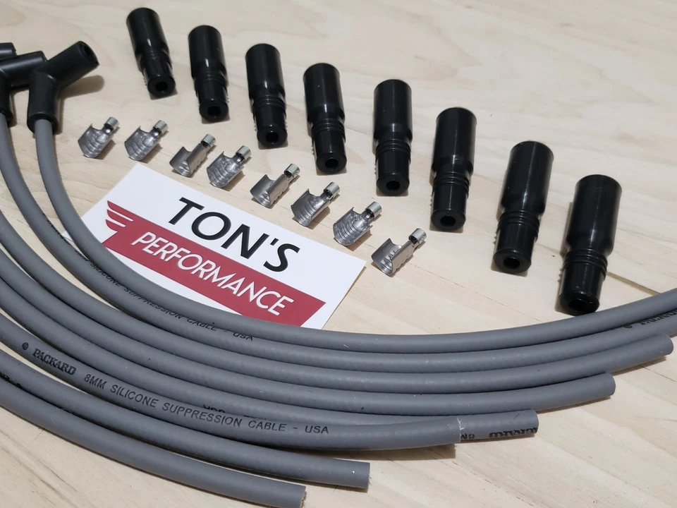 16" Packard 8mm LSX LS1 Universal Desmontado 90 Grados Bujía Botas cables Foto 3 de 3